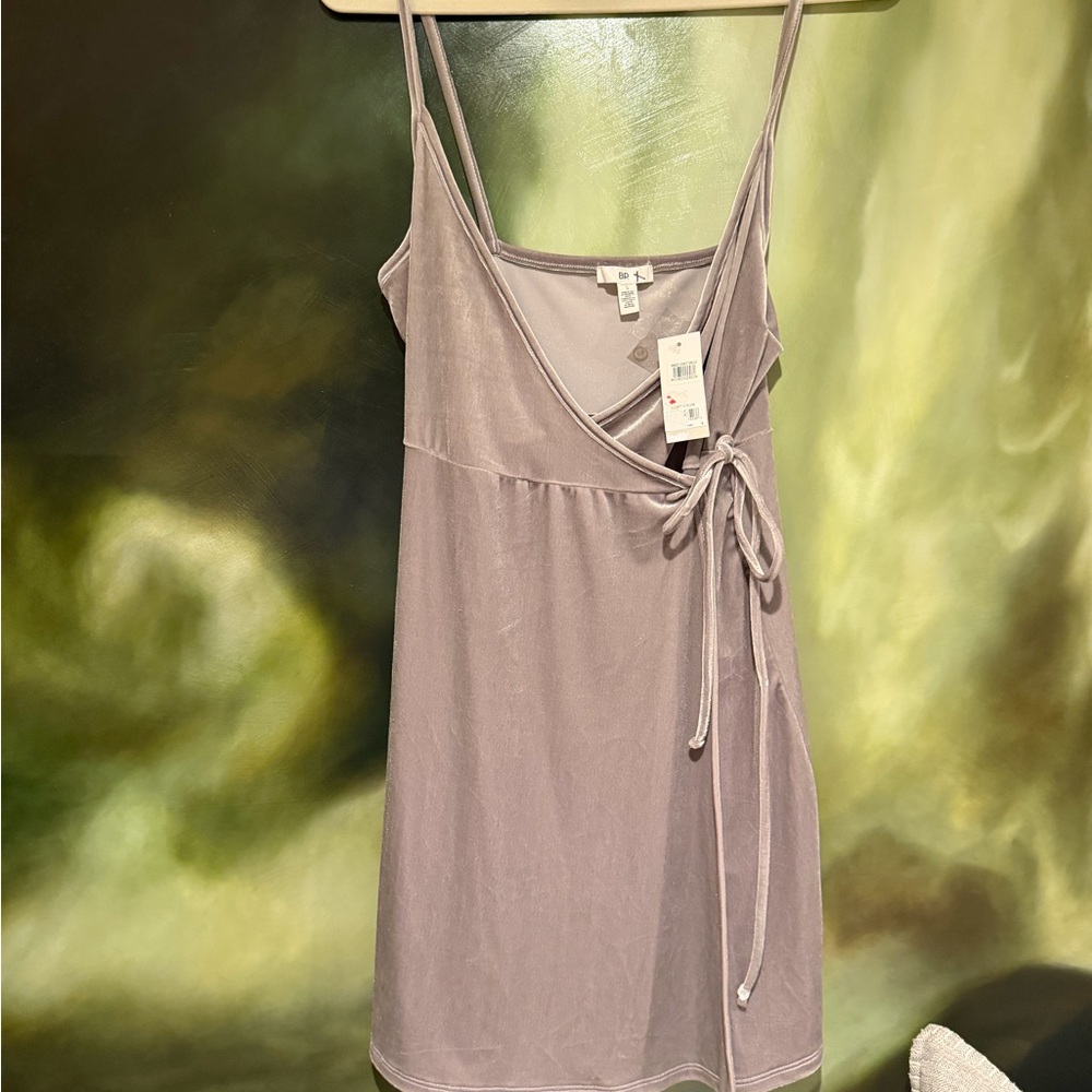 Nordstrom NWT BP Metallic Silver Wrap dress